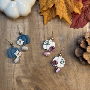 Boucles d'oreilles Courges fleuries 🎃