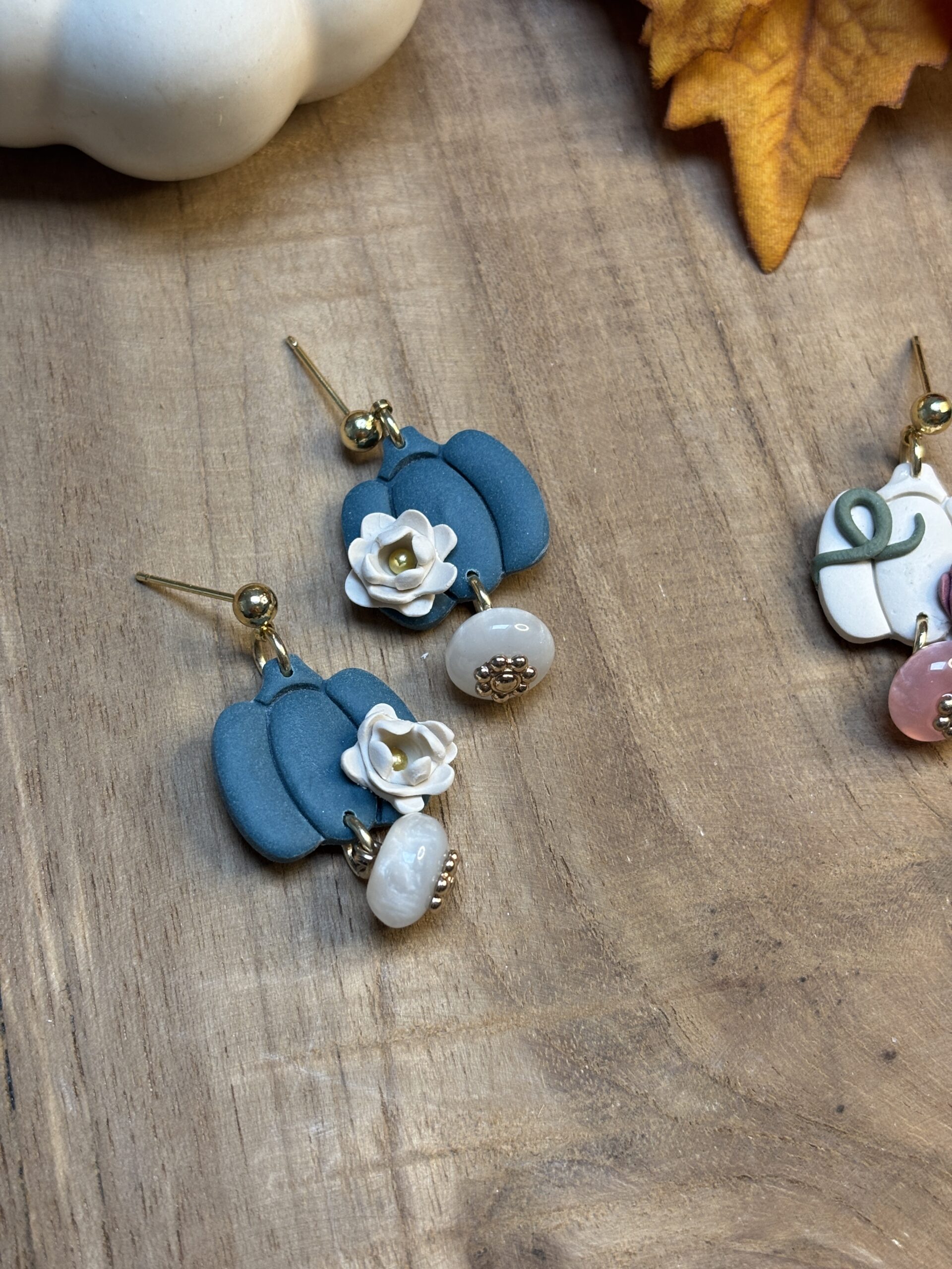 Boucles d'oreilles Courges fleuries 🎃 – Image 4